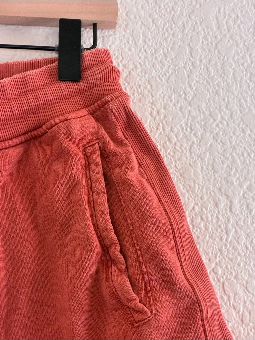Zara | Washed effect jogging shorts cotton in russet brick orange size medium